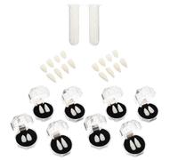 HOMOCONO Vampire Teeth Fangs for Cosplay Halloween Accessories with 4pcs Abs Fake Teeth and Fangs Adhesive Beads, for Stage Performance and Werewolf Cosplay