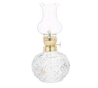 HOMOCONO Vintage Kerosene Lantern Lamp with Glass and Metal Construction, Compact Design Easy to Carry Oil Lamp for Indoor and Outdoor Use, Suitable for 3-4mm Round Wicks for Traveling