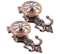 HOMOCONO Vintage Zinc Alloy Sunflower Curtain Hooks 1 Pair Wall-Mounted Metal Curtain Tiebacks for Drapes Holdbacks with Screws, Decorative Window Hooks for Living Room and Bedroom