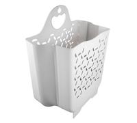 HOMOCONO Wall Hanging Laundry Basket Dirty Clothes Container with Handle Space Saving for Bathroom Use 12X6X15 Inch White