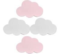 HOMOCONO Wall Hooks Decorative Hooks for Coats and Hats Wooden Cloud Shaped 4pcs Versatile and Sturdy for Living Room Or Bathroom Wall Storage and Organizing