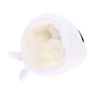HOMOCONO Warm Plush Hamster Nest and Guinea Pig Bed for Sleeping and Resting, Soft White Cow-shaped Small Pet Sleeping Bed, Comfortable and Cozy Winter Pet Nest