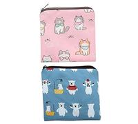 HOMOCONO Waterproof Period Pouch Bag for Women Cartoon Lipstick Storage for First Period Kit Reusable Pad Storage