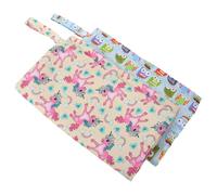 HOMOCONO Waterproof Portable Wet Dry Bag Lightweight Polyester 2pcs Travel Storage Organizer with Dual Zipper Pockets for Diaper and Dirty Clothes for Home and Outdoor Use