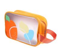 HOMOCONO Waterproof Pu Makeup Bag Organizer Double Layer Design Zipper Closure Wet and Dry Separation Travel Cosmetic Bag Business Travel Hiking
