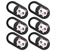 HOMOCONO Webcam Cover Slider Abs Material Cartoon Kitten 6pcs for Privacy Protection Ultra-thin Design Easy Open and Close Does Not Affect Laptop Closing Laptop and Tablet