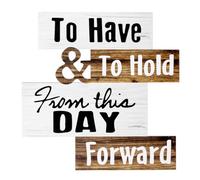 HOMOCONO Wedding Wood Sign with Fine Workmanship and Lightweight Wood Material, Rustic and Romantic Style Decorative Hanging Plaque for Engagement Party or Banquet Hall Decoration