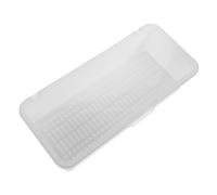 HOMOCONO White Plastic Makeup Brush Storage Box with Lid, Simple Stylish Desk Organizer to Keep Brushes Easy to Find and Desk Neat, for Bathroom Or Vanity Use