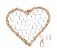 HOMOCONO Willow Woven Heart Shape Photo Frame Wall Hanging Decor Small Size for Home Decoration Photo Display Holder for Weddings and Gifts