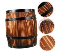 HOMOCONO Wood Barrel Decorative Prop Carbonized Oak Wine Barrel Ornament for Party Favors Home Decor Photo Shoots Versatile Flower Pot and Table Accent