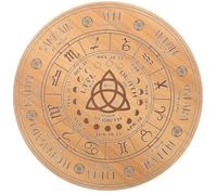 HOMOCONO Wooden Divination Board with Pendulum Evil Eye Design for Wicca Rituals Metaphysical Reading Home Decor Natural Large