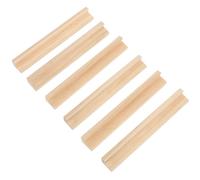 HOMOCONO Wooden Domino Holder Set and Teaching a Classroom 6pcs Multifunctional Design and Versatile Usage, Beige Wood Material Displaying Base for DIY Supply, for Displaying Crafts
