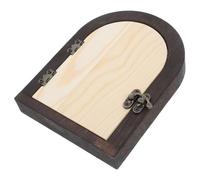 HOMOCONO Wooden Electrical Wall Plate Set with Babyproof Power Outlet Protector and Self-Adhesive Decorative Door Shape, Solid Wood Switch Cover for Home and Nursery