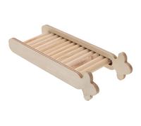 HOMOCONO Wooden Hamster Climbing Ladder for Small Pets like Parrots and Gerbils, Safe to Bite and Keeps Small Pets Busy Playing, Cage Landscape Prop and Cage Decor in Khaki Colour