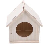 HOMOCONO Wooden Hamster House for Dwarf Hamsters and Squirrels, Small Animal Cage Hideout for Exercise and Play, Warm Pet House Natural Wood Material, for Guinea Pig Hideouts