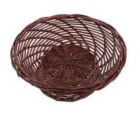 HOMOCONO Woven Fruit Basket Open Design Willow Countertop Storage | Pastoral Style, Easy Viewing and Quick Draining, for Bread Rolls, Small Items, Buffet Display