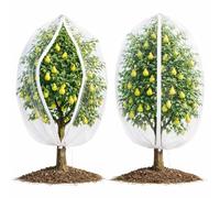 Homoda Fruit Tree Netting Cover with Zipper & Drawstring, 2 Packs 10ft x 10ft Insect Bird Barrier Netting for Garden Protection, Ultra Fine Mesh Garden Netting Pest Barrier, Extra Large