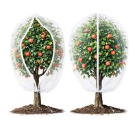 Homoda Fruit Tree Netting Cover with Zipper & Drawstring, 2 Packs 8ft x 8ft Insect Bird Barrier Netting for Garden Protection, Ultra Fine Mesh Garden Netting