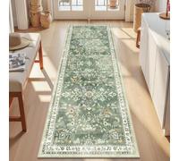 Homodeco Runner Rugs for Hallway 50 x 150cm, Boho Floral Carpet Runners Machine Washable Kitchen Runner Non Slip Vintage Hall Runner Rug for Kitchen Laundry Bedroom Entrance, Green