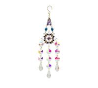Homoji Crystal Suncatcher Wind Chimes,Outdoor Garden Decoration,Chandelier Aurora Rainbow Sun Catcher Glass Prisms Ornament,Window Hanging Pendant Sun/Moon (Sun Waterdrop)
