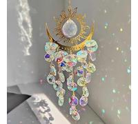 Homoji Crystal Suncatcher Wind Chimes,Outdoor Garden Decoration,Chandelier Aurora Rainbow Sun Catcher Glass Prisms Ornament,Window Hanging Pendant (Colorful)