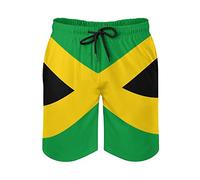 Homokoir Mens Jamaican Flag Swim Trunks Quick Dry Board Shorts with Mesh Lining, Color1, M