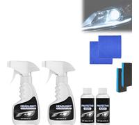 Homonth Headlight Refurbishment Kit, Automotive Headlamp Restoration Fluid Oxidized Kit for Cloudy Headlights Oxidized and Yellowed Car Headlight Cleaner All Vehicles That Restores Clarity (2pcs)