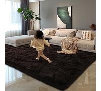 HOMORE Luxury Fluffy Area Rug Modern Shag Rugs for Bedroom Living Room, Super Soft and Comfy Carpet, Cute Carpets for Kids Nursery Girls Home, 4x6 Feet Dark Brown