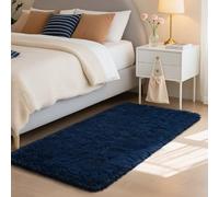 HOMORE Runner Rug 2x4 Navy Blue Rug for Bedroom, Fluffy Runner Rugs for Hallway Bedside, Long Rugs for Living Room Kids Room, Soft Carpet for Dorm Indroor Entrance