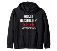 Homosexuality Is A Sin I Corinthians 6:9-10 Apparel Zip Hoodie