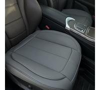 HOMOSTARRY 2 Pack Leather Front Car Seat Cover Bottom Only, Anti-Slip Padded Seat Cushion, Full Wrap Seat Protector with Storage Function Universal Fit for Most Cars, SUV, Pick-up Trucks (Grey)