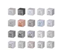 HOMOSTARRY Element Cube Set 0.39” Density Metal Cube Set 10mm Up to 99.99% Purity, Tungsten Cube, Bismuth and 18 More for Students Teacher Science Lover Collection&DIY (9)