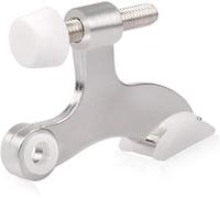 HOMOTEK 12 Pack Hinge Pin Satin Nickel Door Stopper,Adjustable Deluxe Heavy Duty Door Stopper 2-1/2"x1-3/4",with White Rubber Bumper Tips…