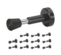 Homotek 12 Pack Spring Door Stoppers, Hydraulic Stainless Steel Wall Door Stops with Rubber Tip, 4 Inch Height Doorstops, Black