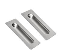 HOMOTEK 2 Pack Flush Pull 7 in Sliding Closet Door Handles Recessed Rectangular Big Handles Bypass Door Handles, Large Size Satin Brushed Stainless Steel Barn Door Finger Pull Set, Free of Sharp Edge