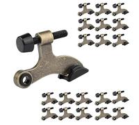 HOMOTEK 20 Pack Hinge Pin Antique Brass Door Stopper, Adjustable Deluxe Heavy Duty Door Stopper 2-1/2"x1-3/4”, with Black Rubber Bumper Tips