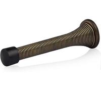 HOMOTEK 20 Pack Spring Door Stopper with Rubber Bumper 3-1/8" Flexible Spring Heavy Duty Wall Door Stop Low Mounted Door Bumper for Home (Antique Brass)