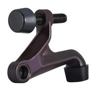 HOMOTEK 4 Pack Hinge Pin Door Stoppers, Adjustable Deluxe Heavy Doorstops for Top of Door, with Black Rubber Bumper Tips, Oil Rubbed Bronze