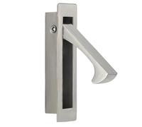 HOMOTEK Recessed Pocket Door Pull Handle, Edge Flush Pull, Hidden Finger Pull, Modern Pocket Hardware for Sliding Door, 80x22x16mm, Stainless Steel 304 (Satin Nickel, 1pack)