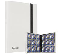 Homotte Trading Cards Binder, 9 Pocket Baseball Football Binder 360 Side Loading Trading Card Holder, Standard Size Card Organize Album for Sports TCG(BLACK) (white)