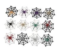 Homoyoyo 1 box Halloween Decorative Spider Web with Mixed Color Spiders and Black String Realistic Haunted House Party Decor for Indoor Outdoor Halloween Celebration Per Box
