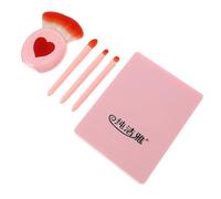 Homoyoyo 1 Box Travelling Makeup Brush Set Supple Portable Cosmetic Brushes for Women Durable Material Comfortable Grip for Go Makeup Application Includes Heart Shaped Storage Case Orange