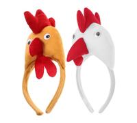 Homoyoyo 1 Pair Charming Chicken Headbands for Cosplay White Chick Soft Breathable Animal Costume Accessories Fun Rooster Hairbands for Parties Festivals
