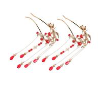 Homoyoyo 1 Pair Chinese Style Hairpin with Fish Tassel Accessories Elegant Hair Accessories for Brides Vintage Hair Stick for Weddings Traditional Outfits