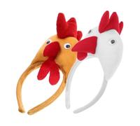 Homoyoyo 1 Pair Funny Chicken Headband Costume Accessories for Festivals and Parties White Rooster for All Ages and Genders Adorable and Whimsical Photo Props