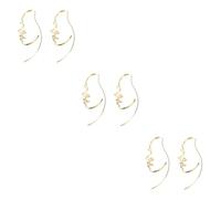 Homoyoyo 1 Pair of Irregular Geometric Face Abstract Earrings - Unique Golden Hoop Statement Ear Studs for Women and - Trendy Fashion Jewelry for Everyday Wear