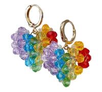 Homoyoyo 1 Pair Woven Heart Earrings for Women Cute Decorative Drop Earrings Unique Rainbow Design present for Friends Family Special Occasions Lightweight Stylish Ear Jewelry