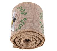 Homoyoyo 1 Roll Bee Themed Ribbon with Floral Adorable Bee Patterns, Easy to Shape Polyester Wired Ribbon for Present Wrapping and Home Decoration, Summer Essential Craft Supplies