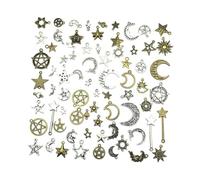 Homoyoyo 1 Set DIY Jewelry Pendant Alloy Star Moon Shaped Charms for Bracelet Necklace Earring Making Creative Unique Accessories for Crafts and Decoration