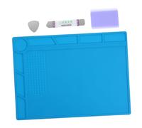 Homoyoyo 1 Set Soldering Mat Multi Purpose Heat Insulation Pad for Electronics Repair Non Slip Design with Screw Position for Soldering Tools and Workbench Efficiency